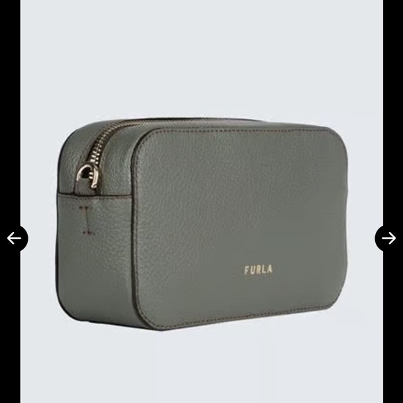 FURLA Primula Mini Crossbody Camera Bag – Textured Leather, Logo Strap, EUC - Picture 2 of 8